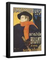 Les Ambassadeurs: Aristide Bruant-Henri de Toulouse-Lautrec-Framed Giclee Print