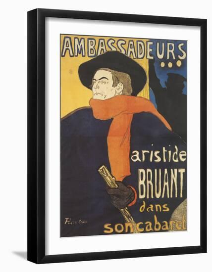 Les Ambassadeurs: Aristide Bruant-Henri de Toulouse-Lautrec-Framed Giclee Print