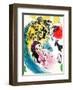 Les Amoureux Au Soleil Rouge-Marc Chagall-Framed Premium Edition