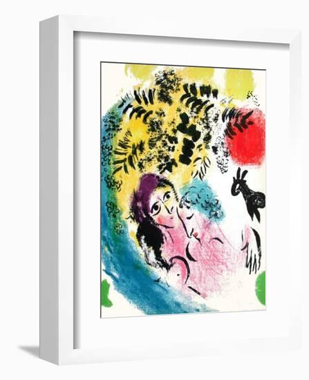 Les Amoureux Au Soleil Rouge-Marc Chagall-Framed Premium Edition