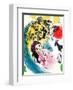 Les Amoureux Au Soleil Rouge-Marc Chagall-Framed Premium Edition