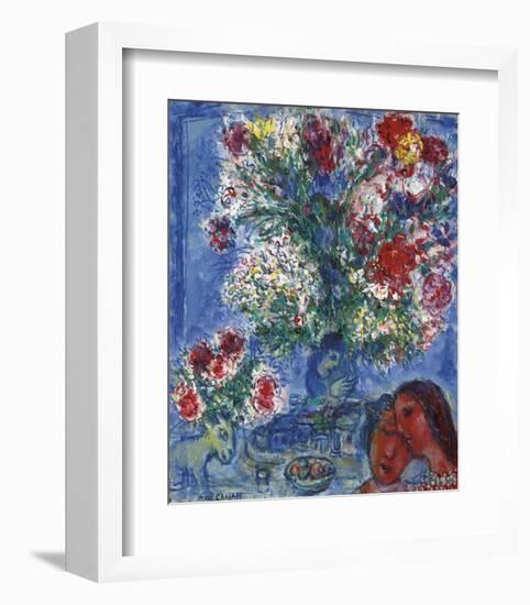 Les Amoureux et Fleurs, 1964-Marc Chagall-Framed Art Print