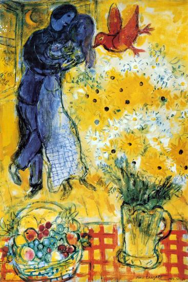 Les Amoureux-Marc Chagall-Lamina Framed Poster