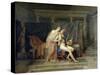 Les Amours de Paris et Helene-Jacques-Louis David-Stretched Canvas