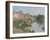 Les Andelys, the river bank (Les Andelys, la berge). 1886-Paul Signac-Framed Giclee Print