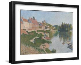 Les Andelys, the river bank (Les Andelys, la berge). 1886-Paul Signac-Framed Giclee Print