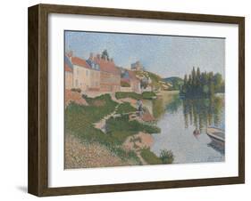 Les Andelys. the Riverbank, 1886-Paul Signac-Framed Giclee Print