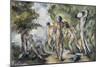 Les baigneurs-Paul Cézanne-Mounted Giclee Print
