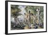 Les baigneurs-Paul Cézanne-Framed Giclee Print