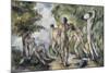 Les baigneurs-Paul Cézanne-Mounted Giclee Print