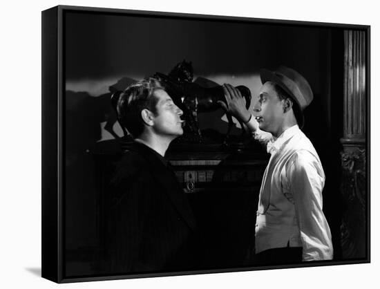 Les Bas Fonds by JeanRenoir with Jean Gab Louis Jouvet, 1936 (b/w photo)-null-Framed Stretched Canvas