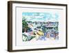 Les bâteaux à quai-Jean-claude Picot-Framed Collectable Print