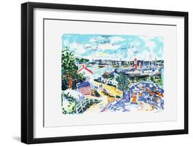 Les bâteaux à quai-Jean-claude Picot-Framed Collectable Print