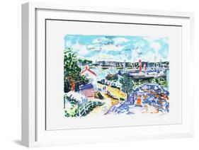 Les bâteaux à quai-Jean-claude Picot-Framed Collectable Print