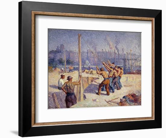 Les Batteurs De Pieux, 1900-Maximilien Luce-Framed Giclee Print