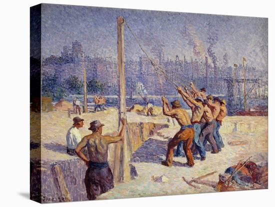 Les Batteurs De Pieux, 1900-Maximilien Luce-Stretched Canvas