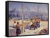Les Batteurs De Pieux, 1900-Maximilien Luce-Framed Stretched Canvas