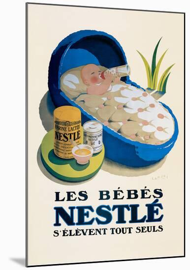 Les Bebes Nestle-null-Mounted Art Print