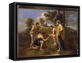 Les Bergers d'Arcadie dit aussi "Et in Arcadia Ego"-Nicolas Poussin-Framed Stretched Canvas
