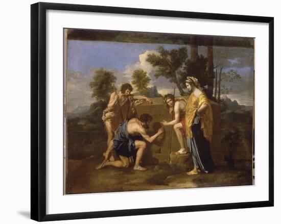 Les Bergers d'Arcadie dit aussi "Et in Arcadia Ego"-Nicolas Poussin-Framed Giclee Print