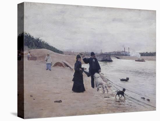 Les berges de la Seine-Jean Béraud-Stretched Canvas