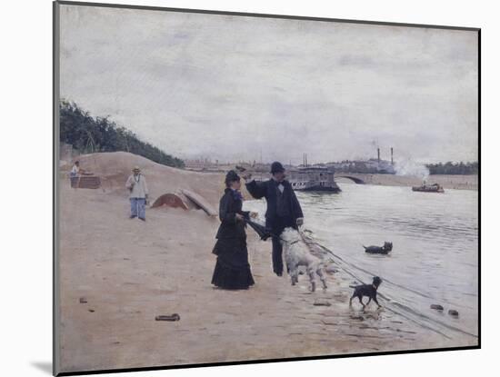 Les berges de la Seine-Jean Béraud-Mounted Giclee Print