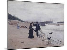 Les berges de la Seine-Jean Béraud-Mounted Giclee Print