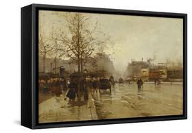 Les Boulevards, Paris-Eugene Galien-Laloue-Framed Stretched Canvas