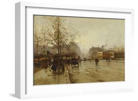 Les Boulevards, Paris-Eugene Galien-Laloue-Framed Giclee Print