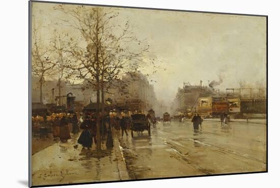 Les Boulevards, Paris-Eugene Galien-Laloue-Mounted Giclee Print