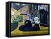 Les Bretonnes aux ombrelles-Emile Bernard-Framed Stretched Canvas