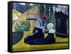 Les Bretonnes aux ombrelles-Emile Bernard-Framed Stretched Canvas