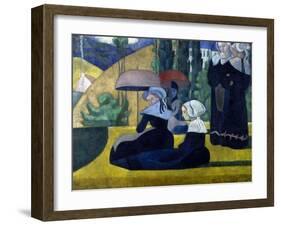 Les Bretonnes aux ombrelles-Emile Bernard-Framed Giclee Print