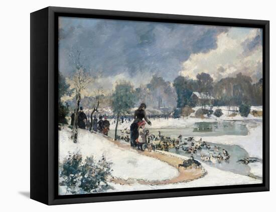Les canards au bois de Boulogne (jardin d'acclimatation)-Emile Guillier-Framed Stretched Canvas