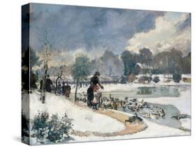 Les canards au bois de Boulogne (jardin d'acclimatation)-Emile Guillier-Stretched Canvas