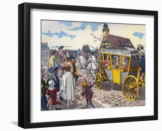 'Les Carrosses à cinq sols' : French public carriages-Eugene Courboin-Framed Giclee Print