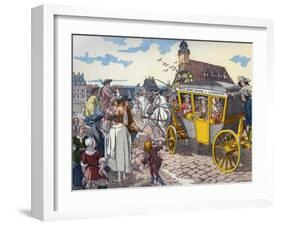 'Les Carrosses à cinq sols' : French public carriages-Eugene Courboin-Framed Giclee Print