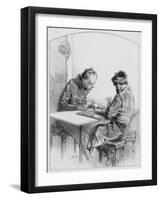 Les Cartes, Plate 20 from Les Toquades, 1858-Paul Gavarni-Framed Giclee Print