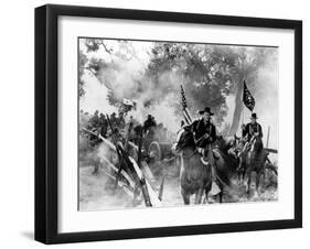 Les Cavaliers THE HORSE SOLDIERS by John Ford with John Wayne, 1959 (b/w photo)-null-Framed Photo