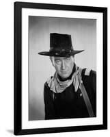 Les Cavaliers THE HORSE SOLDIERS by John Ford with John Wayne, 1959 (b/w photo)-null-Framed Photo
