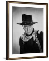 Les Cavaliers THE HORSE SOLDIERS by John Ford with John Wayne, 1959 (b/w photo)-null-Framed Photo