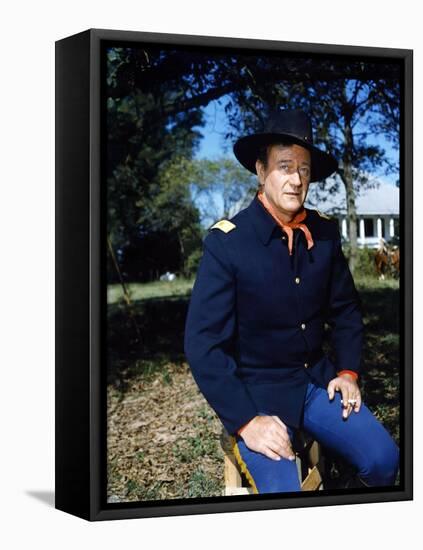 Les Cavaliers THE HORSE SOLDIERS by John Ford with John Wayne, 1959 (photo)-null-Framed Stretched Canvas