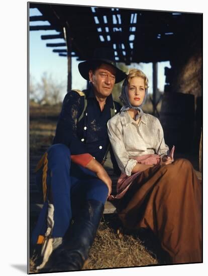 Les Cavaliers THE HORSE SOLDIERS by John Ford with John Wayne and Constance Towers, 1959 (photo)-null-Mounted Photo