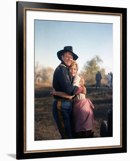Les Cavaliers THE HORSE SOLDIERS by John Ford with John Wayne and Constance Towers, 1959 (photo)-null-Framed Photo