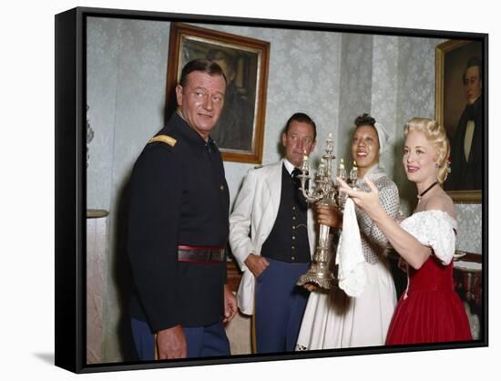 Les Cavaliers THE HORSE SOLDIERS by John Ford with John Wayne, William Holden, Althea Gibson and Co-null-Framed Stretched Canvas