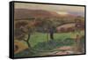 Les champs au bord de la mer / Landscape from Bretagne. Date/Period: 1889. Painting. Oil on canv...-Paul Gauguin-Framed Stretched Canvas