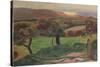 Les champs au bord de la mer / Landscape from Bretagne. Date/Period: 1889. Painting. Oil on canv...-Paul Gauguin-Stretched Canvas