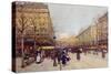 Les Champs Elysees, Paris-Eugene Galien-Laloue-Stretched Canvas