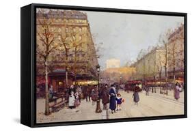 Les Champs Elysees, Paris-Eugene Galien-Laloue-Framed Stretched Canvas