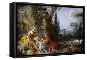 Les Charmes De La Vie Champêtre (Delights of Country Lif)-François Boucher-Framed Stretched Canvas